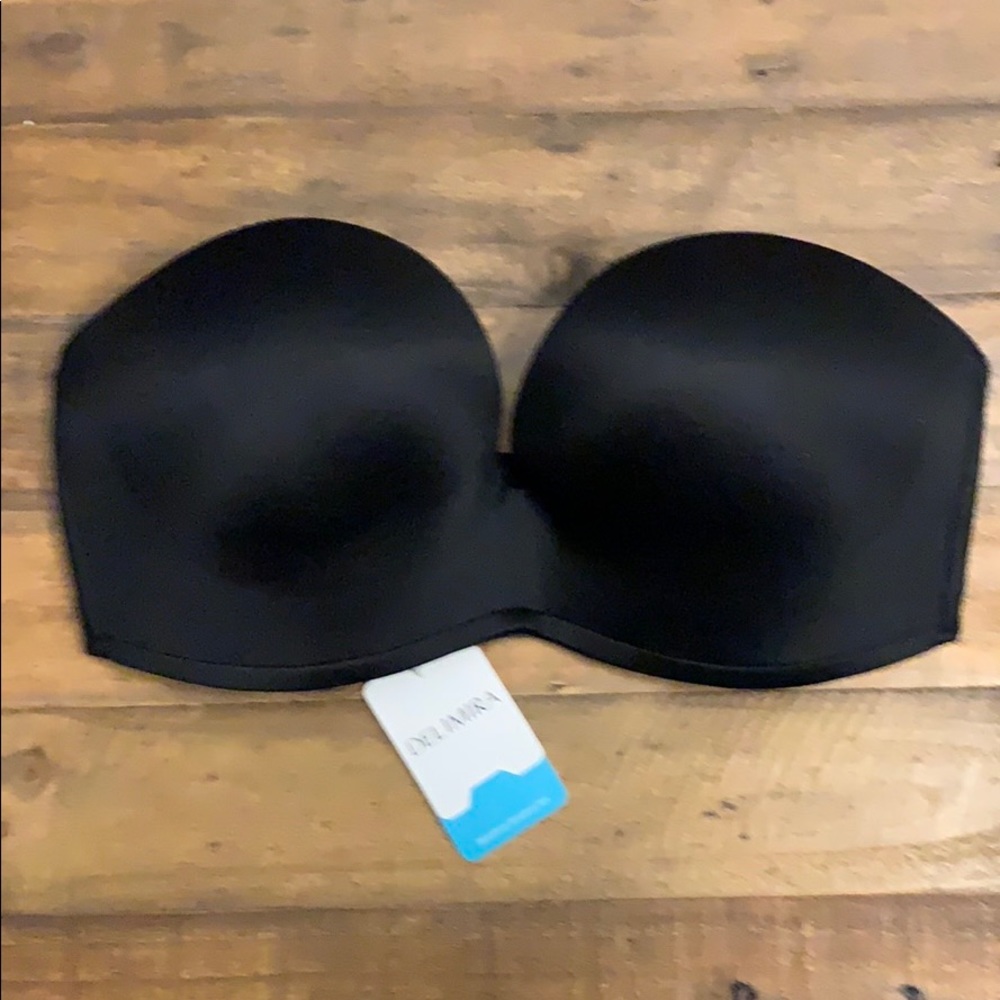 Delimira smooth seamless black strapless bra 38D